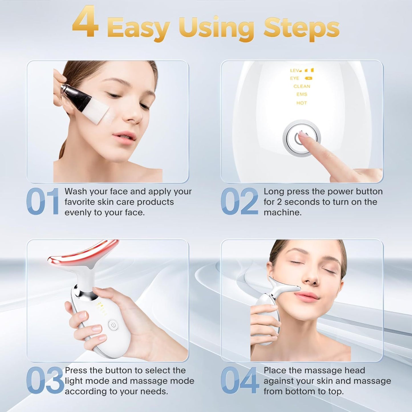 Vibrating Face Massager with Double Chin Reducer, ultrasonic massager, Anti Wrinkles Neck Face Massager, Beauty Massager for Face and Neck