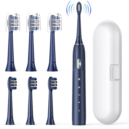 Electric Toothbrush for Adults - Rechargeable Electric Toothbrushes with Brush Heads & Holder, Travel Case, Power Electric Toothbrush with Holder，3 Hours Charge for 120 Days