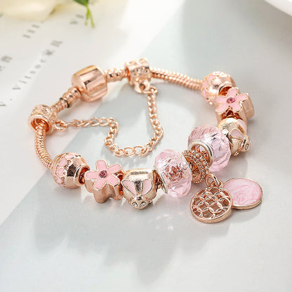 Women's Love Geometric Rose Gold Bracelet