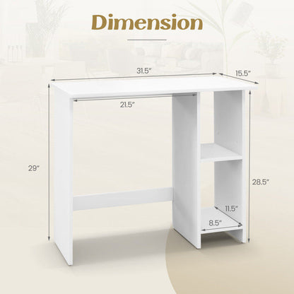 Small Computer Desk with Storage and Adjustable Shelf