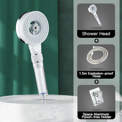 High Pressure Double-sided Shower Head 1 Set, 3 Modes With Hose &amp; Holder, Oxygen Pressurizing Shower Head Remove Chlorine &amp; Beautify Skin, Bathroom Supplies Accessories