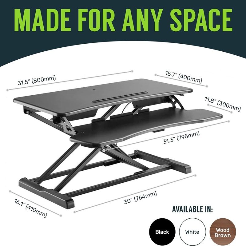 32-Inch Dual Monitor Electric Standing Desk Converter with Removable Keyboard Tray, Height Adjustable Standing Computer Desk for Monitors and Laptops