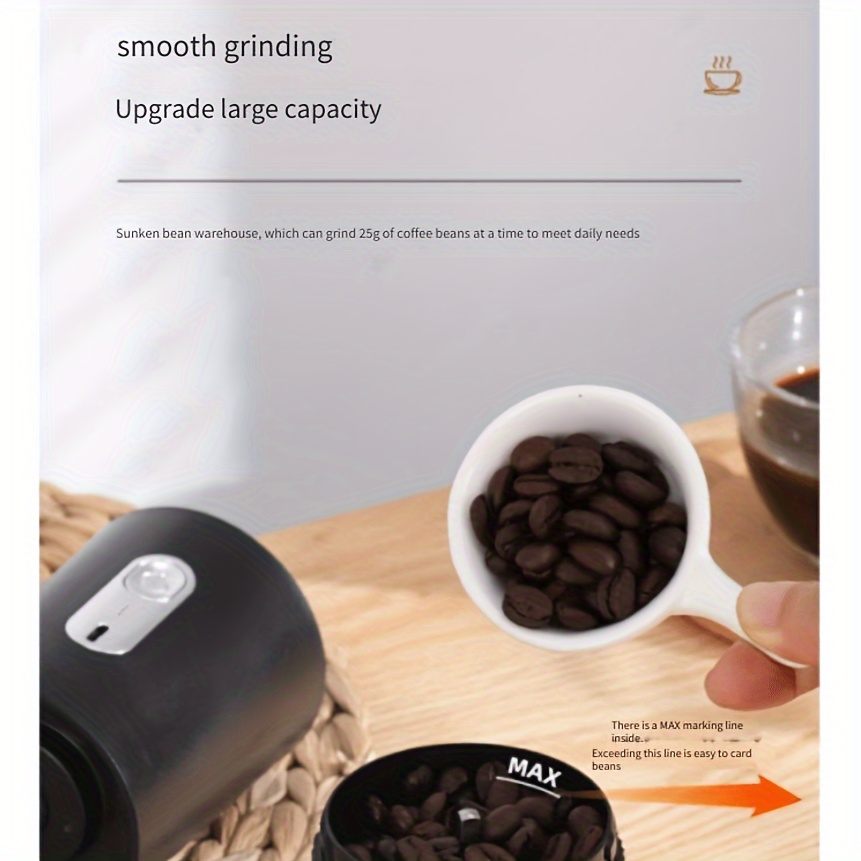 Kitchen electric coffee grinder with USB power supply, camping must come with free cleaning brush USB cable, multiple adjustable small household coffee machine, portable coffee grinder for grinding spices, electric coffee grinder for summer travel