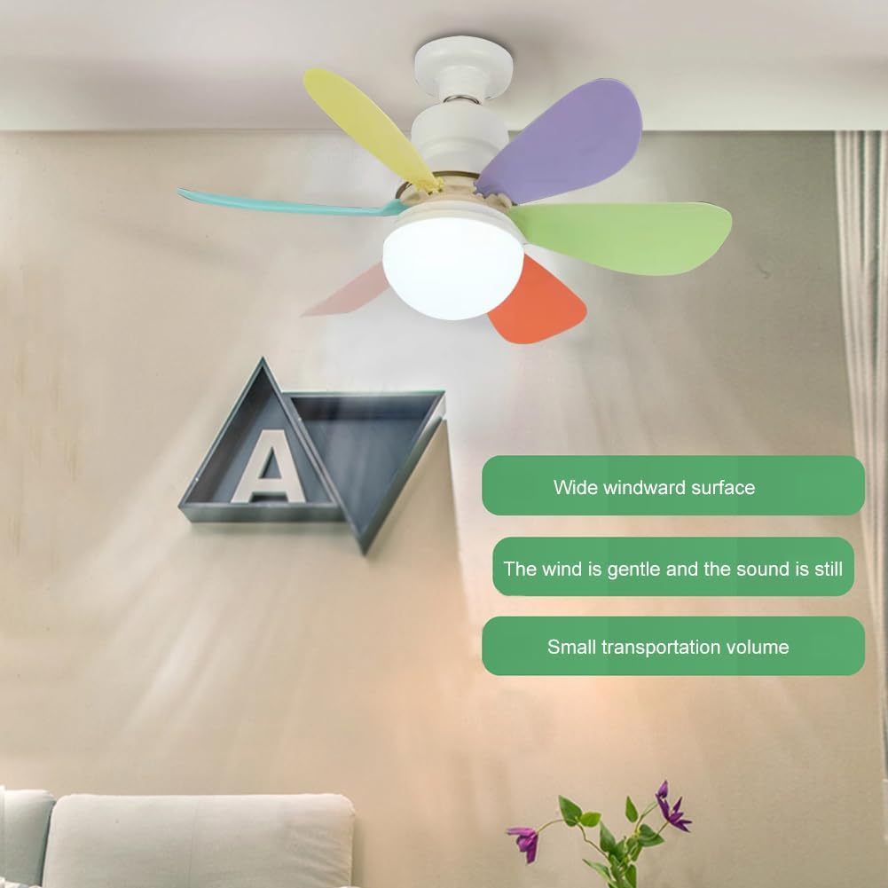 Ceiling Fan Light, 40W E27 Base High Airflow Ceiling Fan with Remote Control, Removable Fan Blade, 3 Speed Adjustment