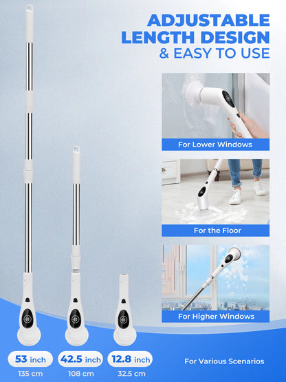 Multi functional electric cleaning brush - white