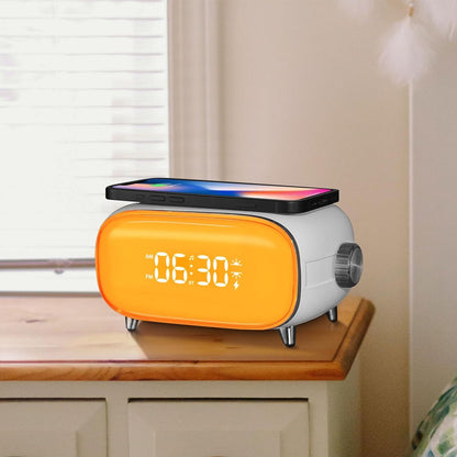 wireless charging Bluetooth wake-up light bedside desk preferred with clock display and light 15W