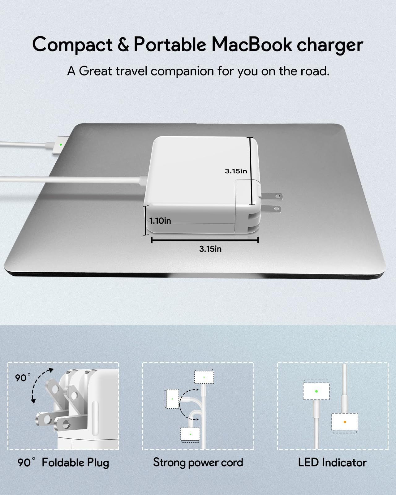 85W Mac Book Pro Charger, Replacement AC 85w 2T-Tip Connector Power Adapter,Laptop Charger Compatible with MacBook pro &amp; Mac Book Pro 13 inch-15 inch Retina After Mid 2012