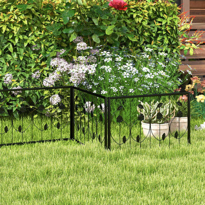 Decorative Garden Fence with 8 Panels Animal Barrier