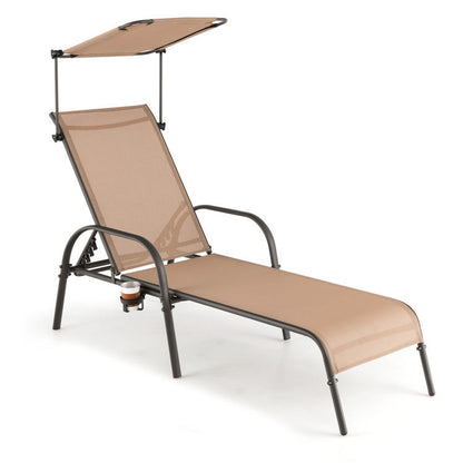 Patio Heavy-Duty 5-Level Adjustable Chaise Lounge Chair